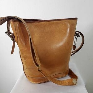 Roots Leather Extra Large Hobo Bucket Shoulder Crossbody Bag Made in Canada